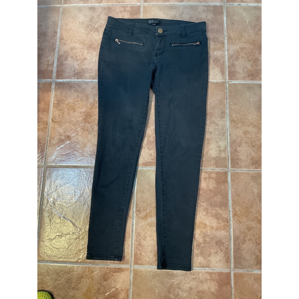 Fire Los Angeles Skinny Pants Womens 7 Black Excellent Zipper Detail Low Rise